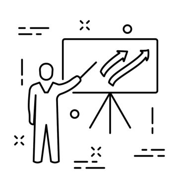 sunum satırı vektör simgesi