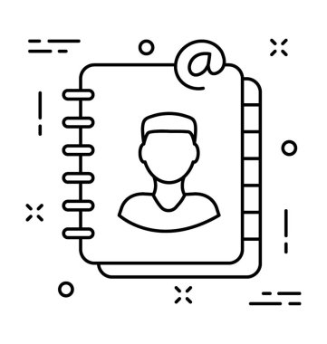 Telefon rehberi satırı vektör simgesi