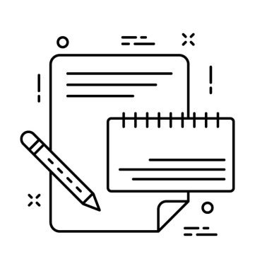 Notlar satırı vektör simgesi