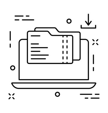 Klasör İndiriyor satırı vektör simgesi