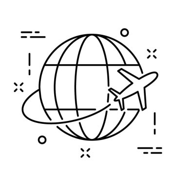 Dünya gezisi satırı vektör simgesi