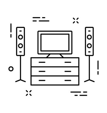 Müzik sistemi satırı vektör simgesi