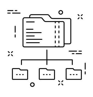 Klasör çizgi vektör simgesi bağlı