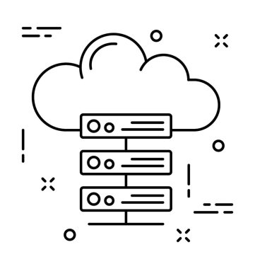 Server bulut satırı vektör simgesi