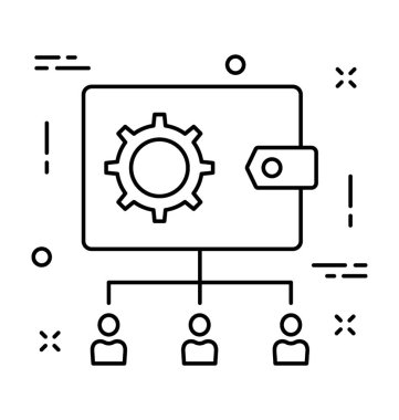 Organizasyon satırı vektör simgesi
