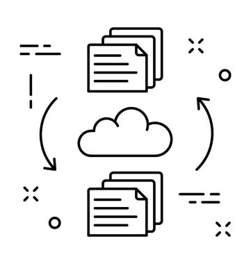 Gökyüzü Dokümanlar satırı vektör simgesi