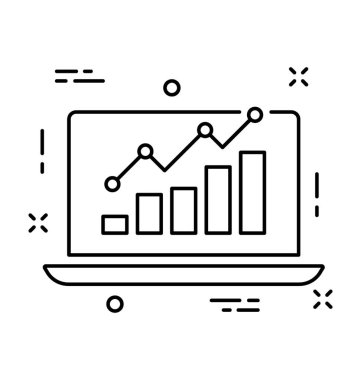 SEO grafik çizgi vektör simgesi