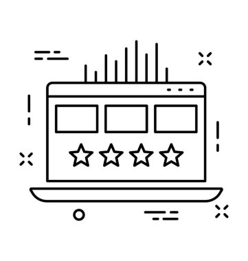 Web sıralaması satırı vektör simgesi