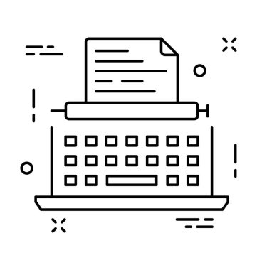 Daktilo satırı vektör simgesi