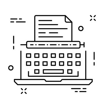 Daktilo satırı vektör simgesi