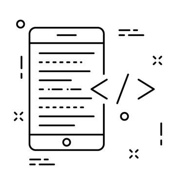 App geliştirme satırı vektör simgesi 