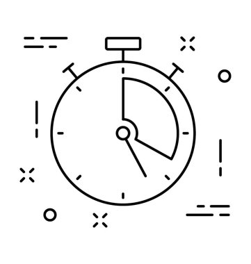 Kronometre çizgi vektörü simgesi