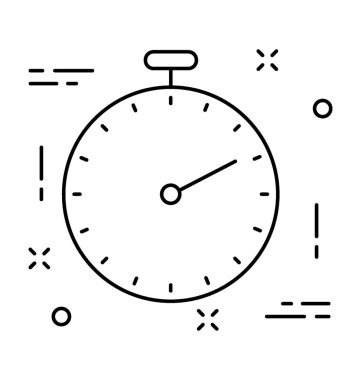 Kronometre çizgi vektörü simgesi