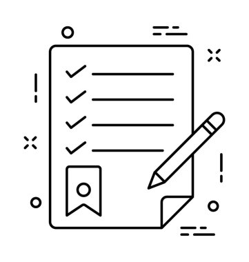 Kontrol listesi satır vektör simgesi