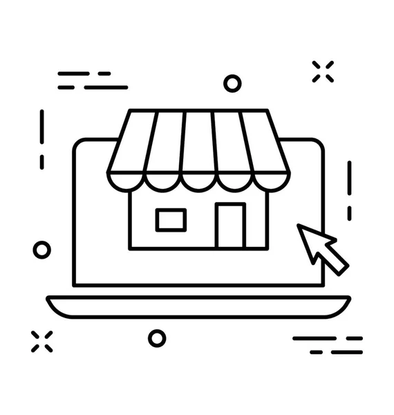 Online Shop Linie Vektor Symbol — Stockvektor