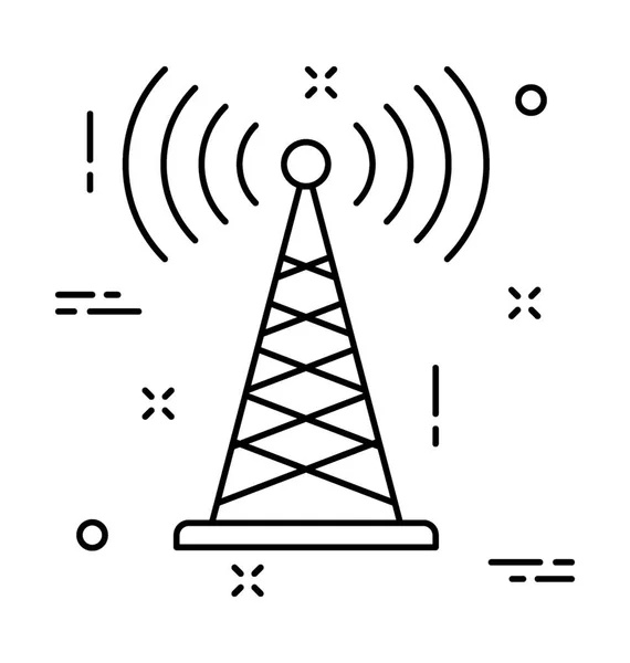 Icône Vectorielle Wifi Tower Line — Image vectorielle