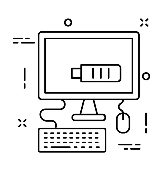 Computer Lijn Vector Icon — Stockvector