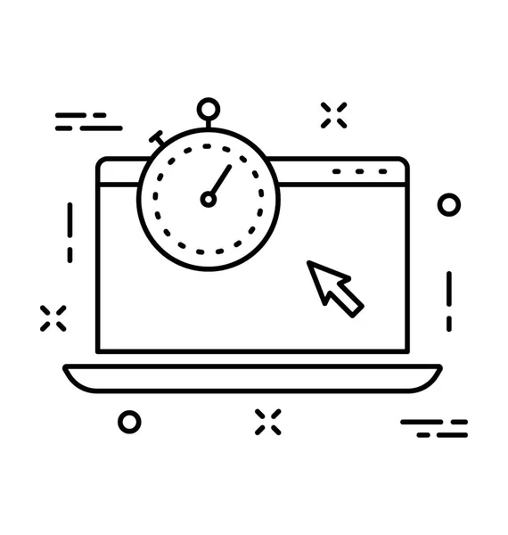 Laptop Speed Line Vector Icon — Stock Vector