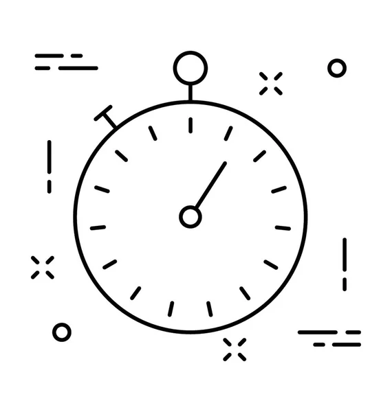 Stopwatch Line Vector Icon — Stock Vector