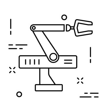 Robotik kol satırı vektör simgesi