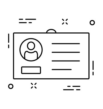 Kimlik kartı satırı vektör simgesi