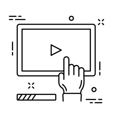 Video akış satırı vektör simgesi