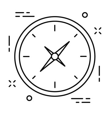 pusula çizgi vektör simgesi