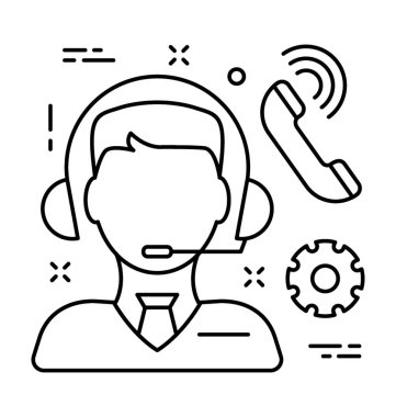 Müşteri hizmeti çizgisi vektör simgesi 