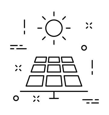 Güneş paneli satırı vektör simgesi