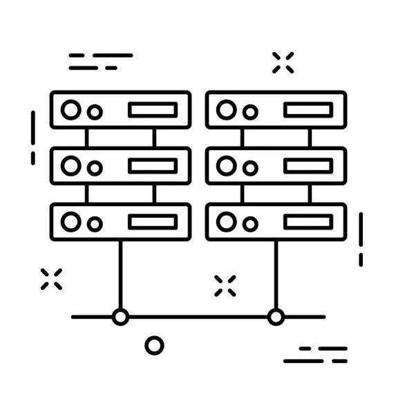 Línea Servidor Vector Icono — Archivo Imágenes Vectoriales