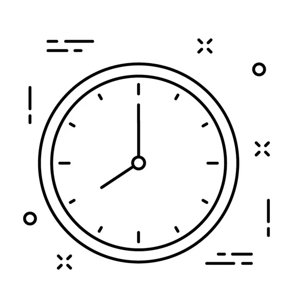 Reloj Línea Vector Icono — Archivo Imágenes Vectoriales