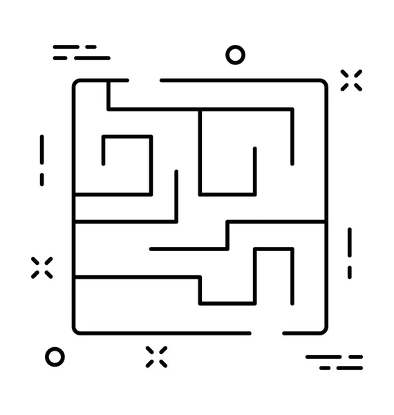 Maze Game Line Vector Icon — Stock Vector