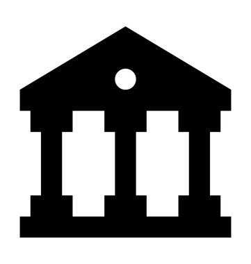 Mahkeme düz vektör simgesi