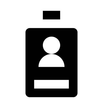 kimlik kartı düz vektör simgesi