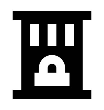 Hapishane hücre düz vektör simgesi