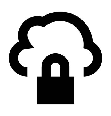 Bulut güvenlik düz vektör simgesi