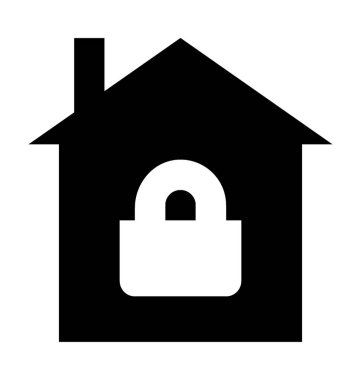 Kilitli House düz vektör simgesi