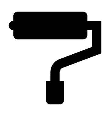 Boya silindiri düz vektör simgesi