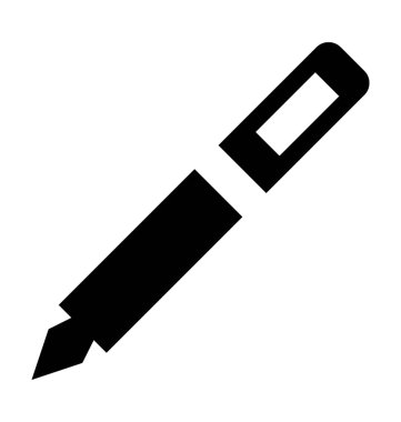 Fırça düz vektör simgesi