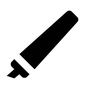 Fosforlu kalem düz vektör simgesi