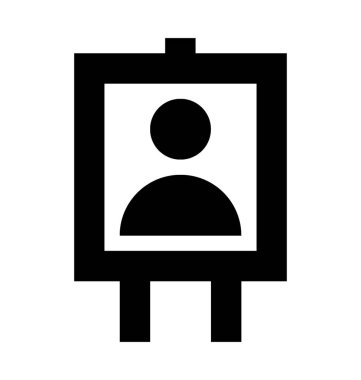 Şövale kurulu düz vektör simgesi