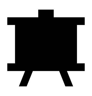 Şövale kurulu düz vektör simgesi