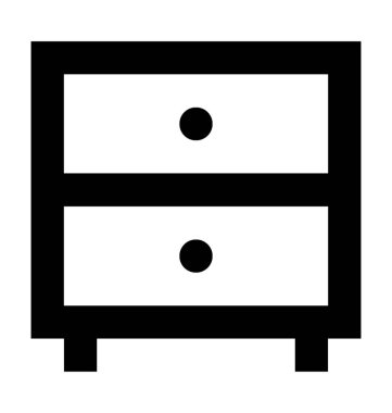 Çekmeceli düz vektör simgesi 