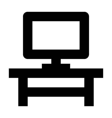 TV standı düz vektör simgesi 
