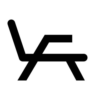 Şezlong düz vektör simgesi 