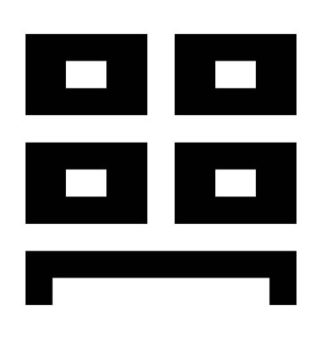 Çekmeceli düz vektör simgesi 