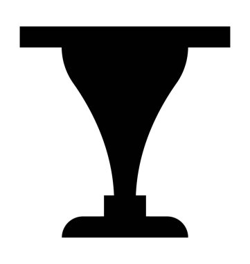 Yuvarlak masa düz vektör simgesi 