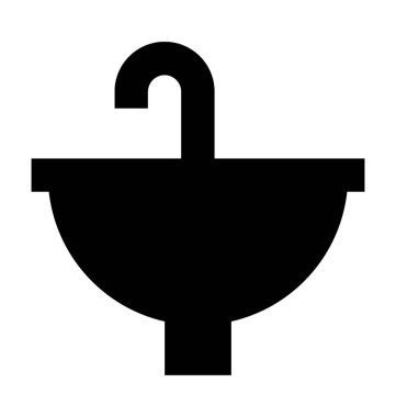 Lavabo düz vektör simgesi 