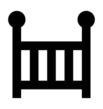 bebek beşiği düz vektör simgesi 