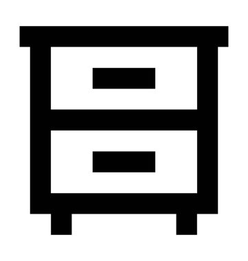 Çekmeceli düz vektör simgesi 